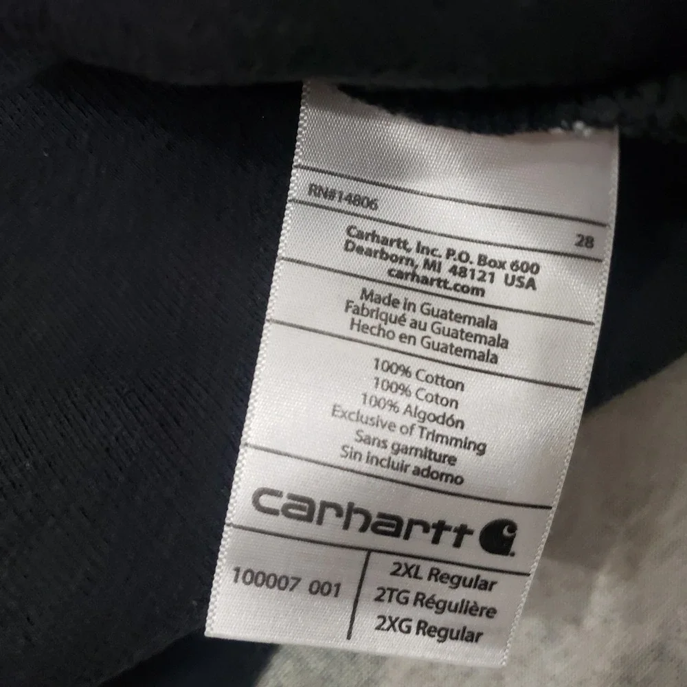 Carhartt Sweater Mens 2XL Black Relaxed Fit Quarter Zip Pullover
